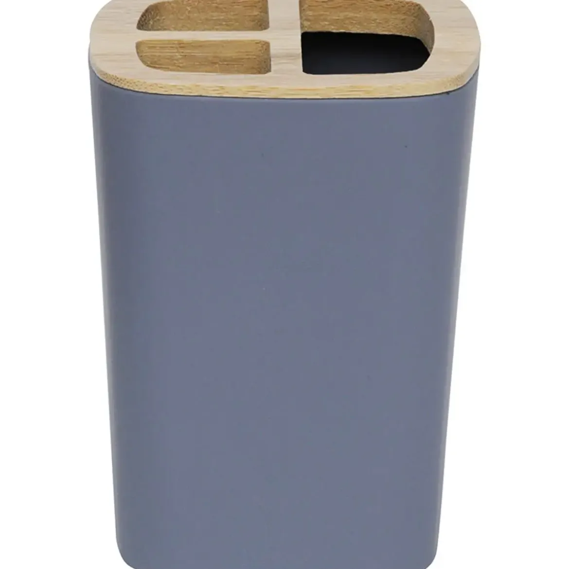 PORTE BROSSE A DENTS RUBBER ET ABS BAMBOU GRIS