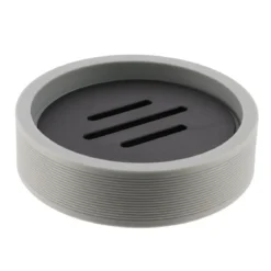 PORTE SAVON BICOLORE GRIS NOIR