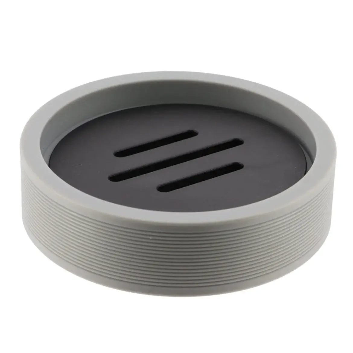 PORTE SAVON BICOLORE GRIS NOIR