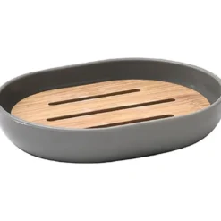 PORTE SAVON OVAL   BAMBOU GRIS