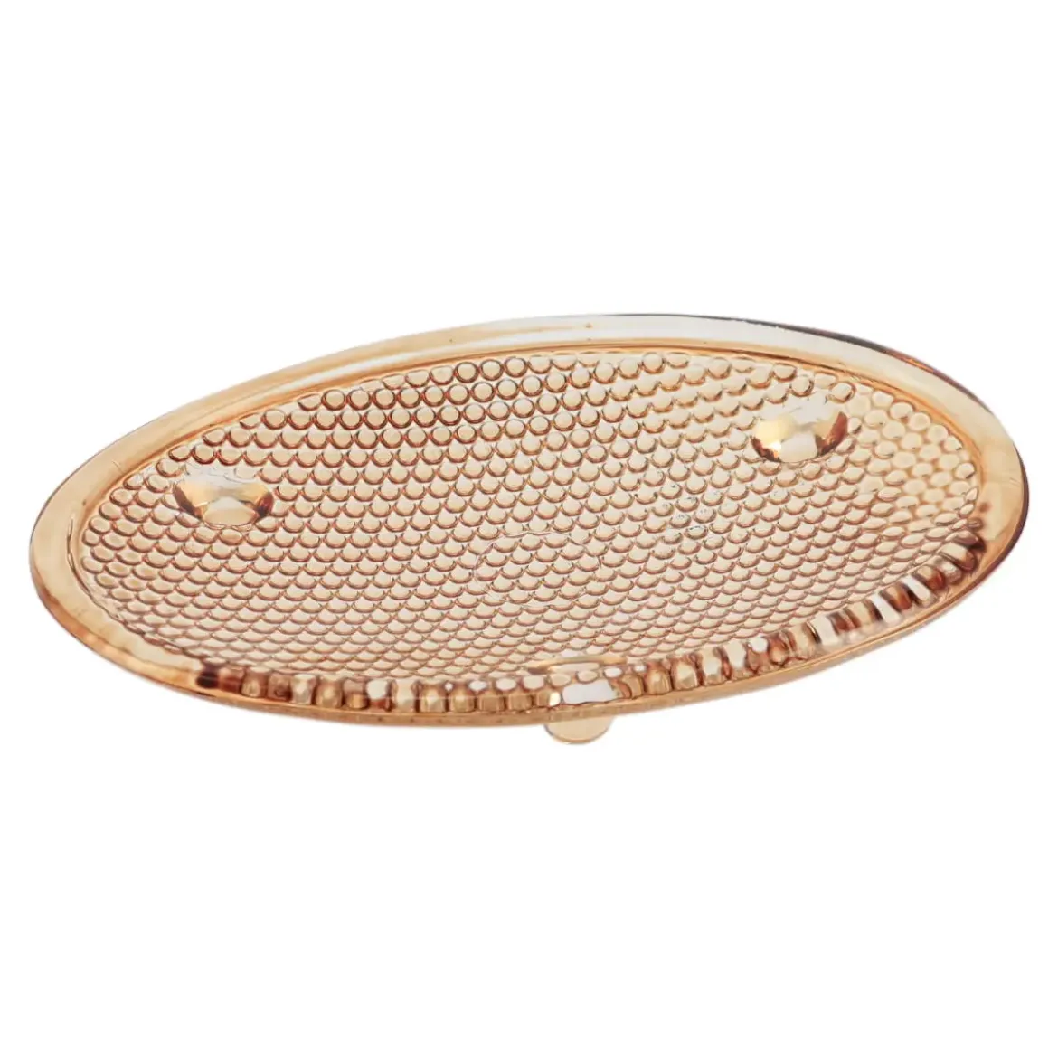 PORTE SAVON OVALE VERRE MOTIFS POINTS FUMEE