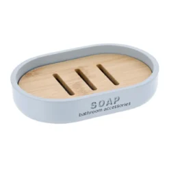 PORTE SAVON POLYRESINE BLEU CLAIR BAMBOU