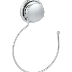 PORTE SERVIETTE ROND METAL SUR VENTOUSES   CHROME