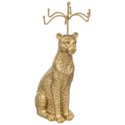PORTE BIJOUX LEOPARD DORE 30CM