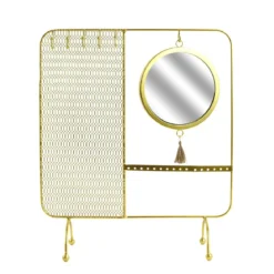 PORTE BIJOUX MIROIR FILAIRE METAL 35.5X30X10CM