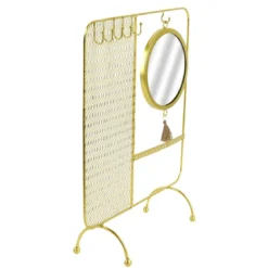 PORTE BIJOUX MIROIR FILAIRE METAL 35.5X30X10CM
