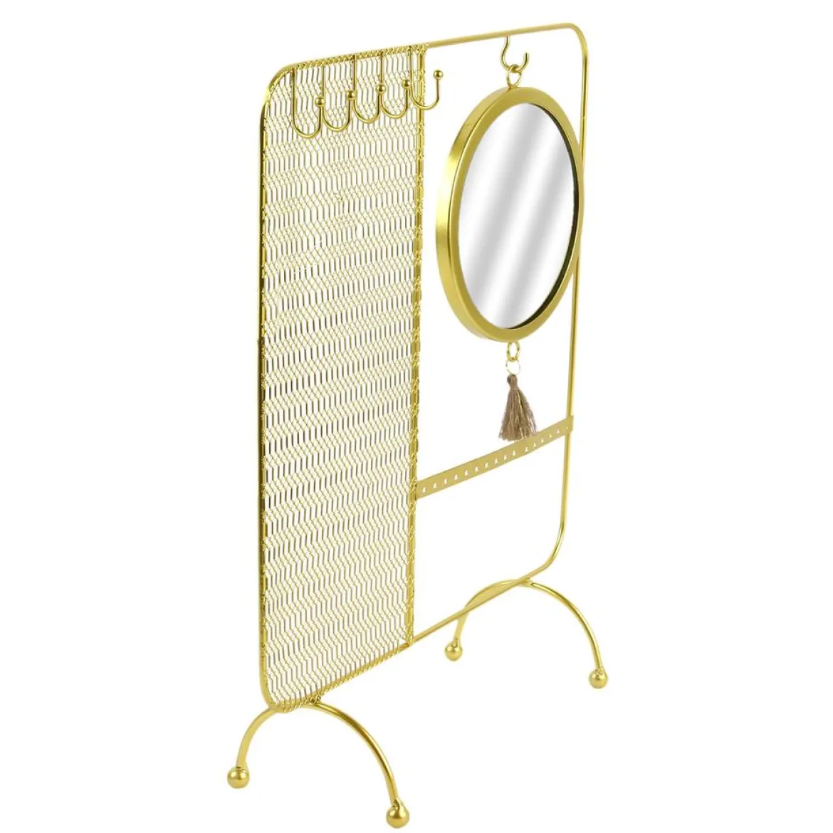 PORTE BIJOUX MIROIR FILAIRE METAL 35.5X30X10CM