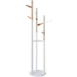 PORTE MANTEAU BOIS ET BLANC