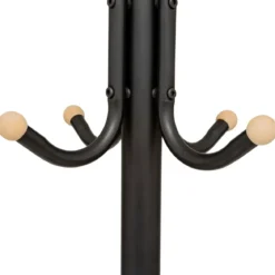 PORTE MANTEAUX 11 TIGES METAL AVEC BOULES BOIS