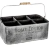 PORTE 6 PLANTES METAL ZINC H.36CM