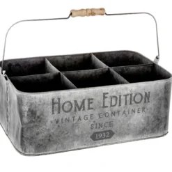 PORTE 6 PLANTES METAL ZINC H.36CM