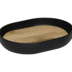 PORTE SAVON OVAL BAMBOU NOIR