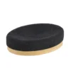PORTE SAVON OVALE EFFET MAILLE ET BAMBOU NOIR