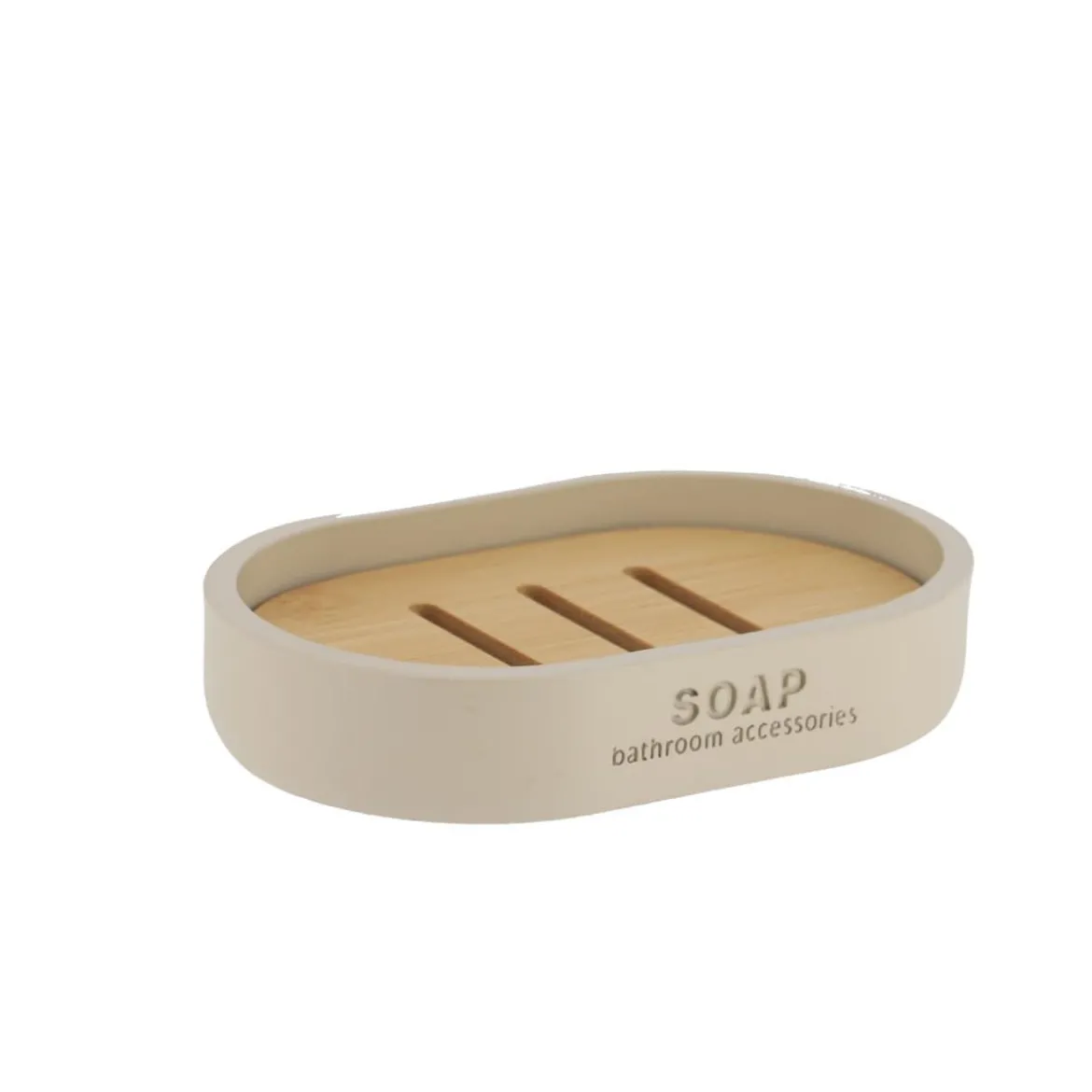 PORTE SAVON POLYRESINE BEIGE BAMBOU