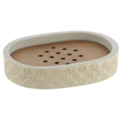 PORTE SAVON POLYRESINE GRAVE NATUREL ACACIA