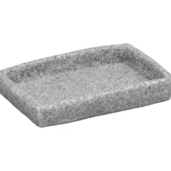 PORTE SAVON POLYRESINE RECTANGULAIRE EFFET PIERRE GRIS