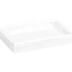 PORTE SAVON POLYRESINE RECTANGULAIRE EFFET PIERRE BLANC