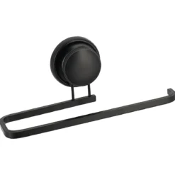 PORTE SERVIETTES ALUMINIUM VENTOUSE NOIR