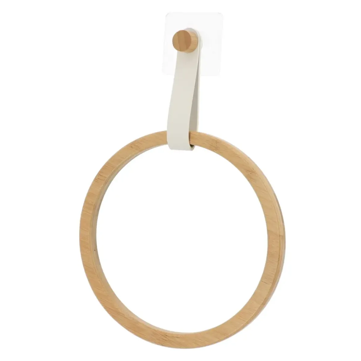 PORTE SERVIETTES ARRONDI AVEC LANIERE BLANC BAMBOU