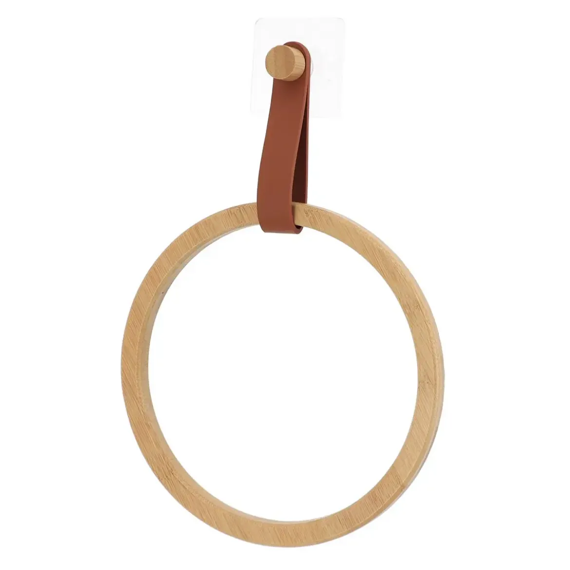 PORTE SERVIETTES ARRONDI AVEC LANIERE CARAMEL BAMBOU