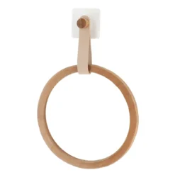 PORTE SERVIETTES BAMBOU LANIERE SIMILI CUIR BEIGE BAMBOU