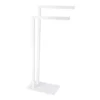 PORTE SERVIETTES METAL 2 BARRES BLANC