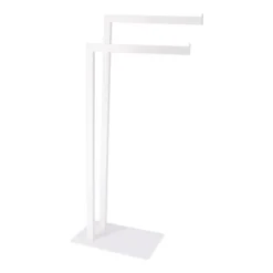 PORTE SERVIETTES METAL 2 BARRES BLANC