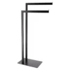 PORTE SERVIETTES METAL 2 BARRES NOIR