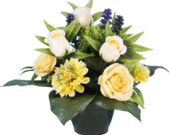 POT BOUTON ROSE ZINNIA LAVANDE