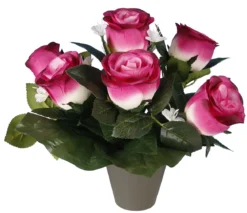 POT BOUTONS DE ROSES 27CM