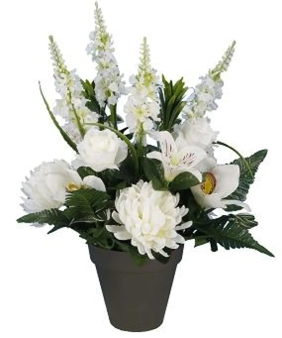 POT CHRYSANTHEMES ROSES DELPHINIUMS