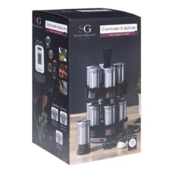 POT EPICE X12 PIECES INOX ET ROTATIF