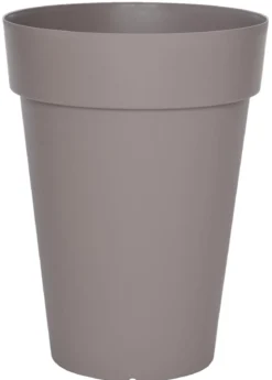 POT FLEUR RESINE BAC PATIO H 53 TAUPE
