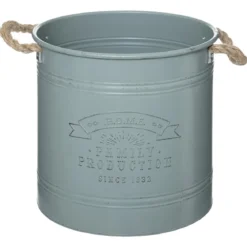 POT METAL HOUSE VERT OU BLANC D.30X30CM