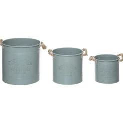 POT METAL HOUSE VERT OU BLANC D.30X30CM