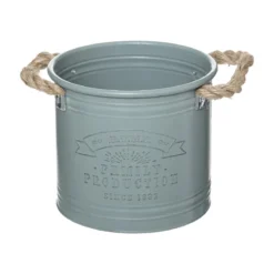 POT METAL HOUSE VERT OU BLANC D.25X23CM