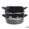 POT MOULES EMAIL  5L INTERIEUR 24CM  EXTERIEUR 26CM NOIR