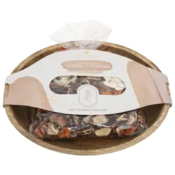 POT POURRI PAOLA AVEC PLATEAU BOIS VANILLE 140G