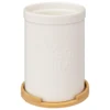 POT USTENSILES NATUREO CERAMIQUE PLATEAU BAMBOU BLANC