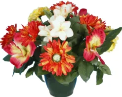 POT ZINIAS ORCHIDEES GERBERAS
