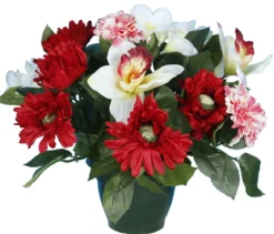 POT ZINIAS ORCHIDEES GERBERAS