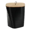 POUBELLE DESIGN MOYEN MODELE COUVERCLE BAMBOU NOIR