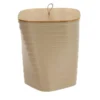 POUBELLE DESIGN MOYEN MODELE COUVERCLE BAMBOU BEIGE