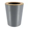POUBELLE METAL EVASEE COUVERCLE BAMBOU 5L GRIS