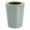 POUBELLE METAL EVASEE COUVERCLE BAMBOU 5L VERT EUCALYPTUS