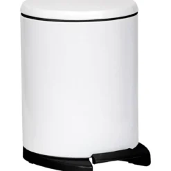 POUBELLE METAL FREIN DE CHUTE 6L BLANC