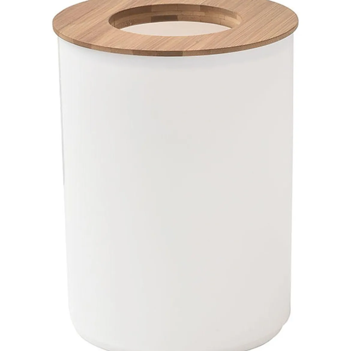 POUBELLE AVEC COUVERCLE BAMBOU 5L BLANC BAMBOU