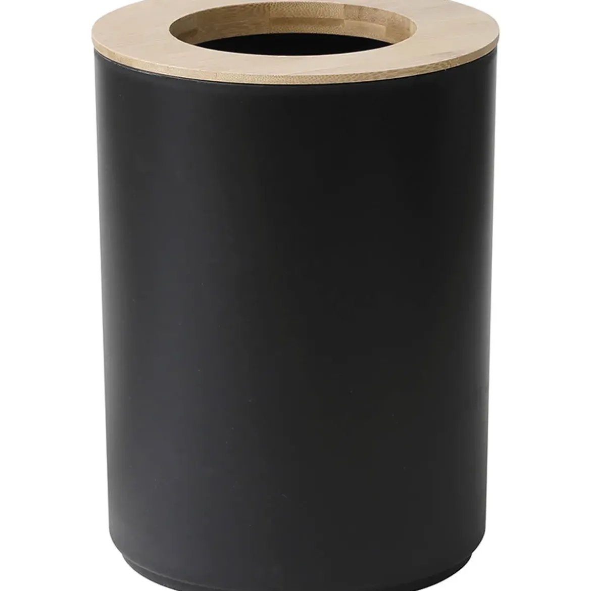 POUBELLE AVEC COUVERCLE BAMBOU 5L NOIR BAMBOU