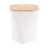 POUBELLE DESIGN COUVERCLE BAMBOU 6L BLANC