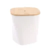 POUBELLE DESIGN COUVERCLE BAMBOU 2.3L BLANC